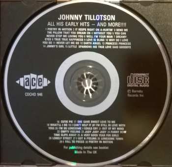 CD Johnny Tillotson: All His Early Hits - And More!!!!