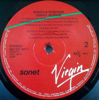 LP Johnny Winter: Serious Business