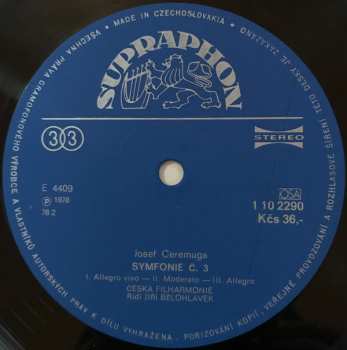 LP The Czech Philharmonic Orchestra: Symfonie Č. 3 / Symfonie Č. 1