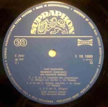 LP Josef Mysliveček: Kvintety (Sinfonie)