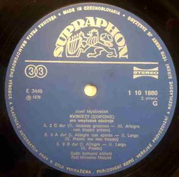 LP Josef Mysliveček: Kvintety (Sinfonie)