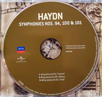 CD Joseph Haydn: Symphonies Nos. 94, 100 & 101 "Surprise", "Military" & "Clock"