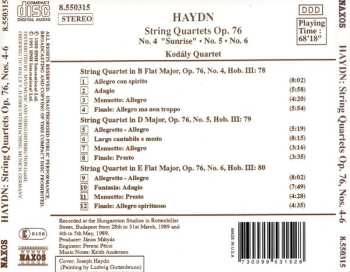 CD Joseph Haydn: String Quartets Op. 76 (No. 4 "Sunrise" • No. 5 • No. 6)
