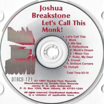 CD Joshua Breakstone: Let's Call This Monk