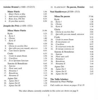 CD Josquin Des Prés: Missa Mater Patris · Missa Da Pacem