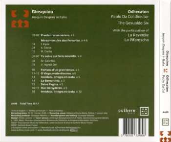 CD Josquin Des Prés: Giosquino - Josquin Desprez In Italia