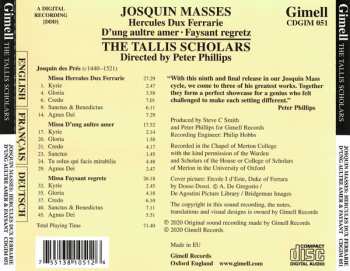 CD Josquin Des Prés: Masses: Hercules Dux Ferrarie · D'ung Aultre Amer · Faysant Regretz