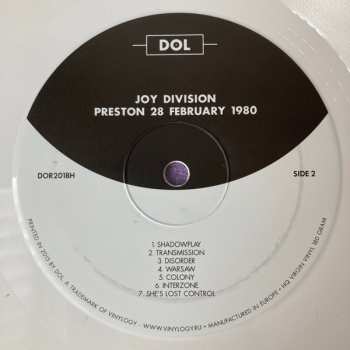 LP Joy Division: Preston 28 February 1980 CLR