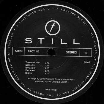 2LP Joy Division: Still