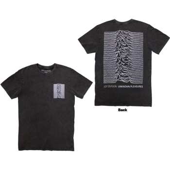 Mercancía Joy Division: Joy Division Unisex Stone Wash T-shirt: Pulsar Pocket Wave (back Print) (small) S
