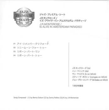 CD J.R. Monterose: Is Alive In Amsterdam Paradiso LTD