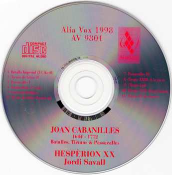 CD Jordi Savall: Batalles, Tientos & Passacalles (1660-1700)