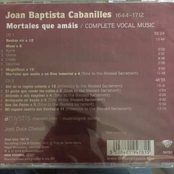 2CD Juan Cabanilles: Mortales Que Amais (Complete Vocal Music)
