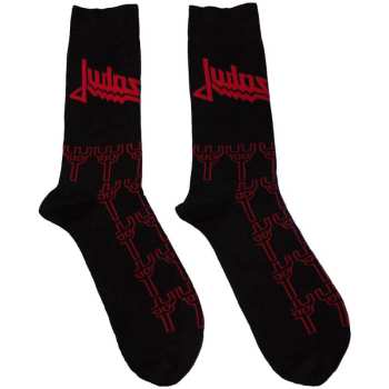 Mercancía Judas Priest: Judas Priest Unisex Ankle Socks: Trident Pattern (black) (uk Size 4 - 7) 36 - 42
