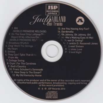 4CD/Caja Judy Garland: Lost Tracks 1929 - 1959