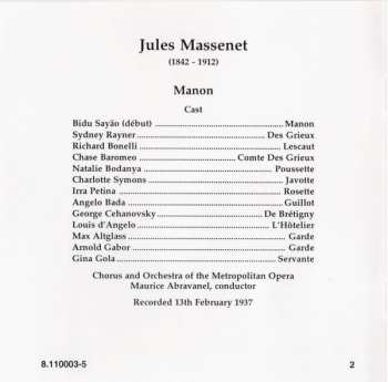 3CD Jules Massenet: Manon