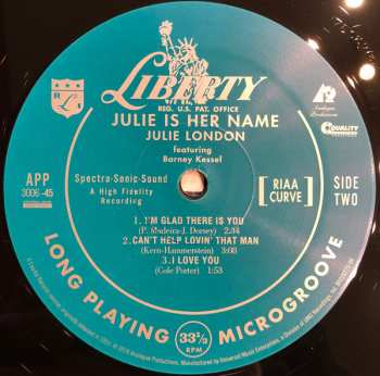 2LP Julie London: Julie Is Her Name LTD