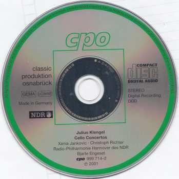 CD Bjarte Engeset: Cello Concertos