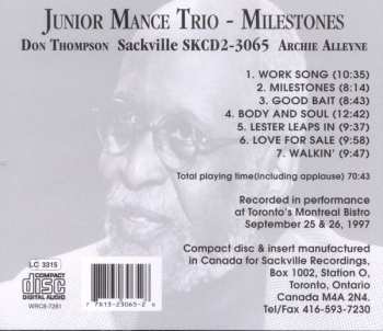 CD Junior Mance Trio: Milestones