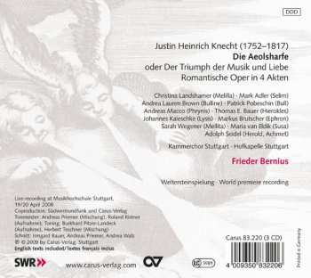 3CD/Caja Justin Heinrich Knecht: Die Aeolsharfe - Oder Der Triumph Der Musik Und Liebe (Romantische Oper In 4 Akten)