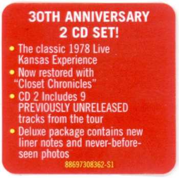 2CD Kansas: Two For The Show