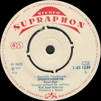 SP Karel Gott: Zpívejte Písně Mé / Píseň Jak Vánek