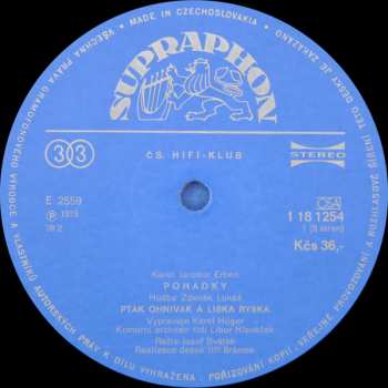 LP Karel Höger: Pohádky (Pták Ohnivák A Liška Ryška / Dlouhý, Široký A Bystrozraký)