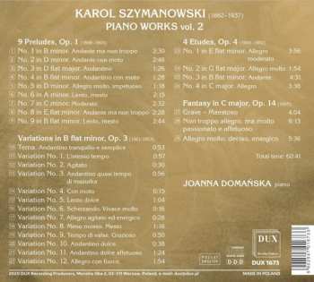 CD Karol Szymanowski: Piano Works Vol. 2