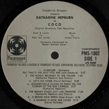 LP Katharine Hepburn: Coco - The Original Broadway Cast Recording