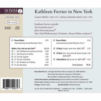 CD Johann Sebastian Bach: Kathleen Ferrier In New York