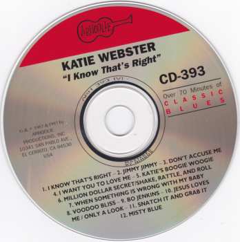 CD Katie Webster: "I Know That's Right" (Solo & With Hot Links)