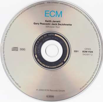 2CD Jack DeJohnette: Whisper Not (Live In Paris 1999)