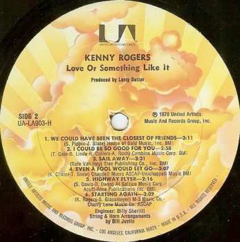 LP Kenny Rogers: Love Or Something Like It