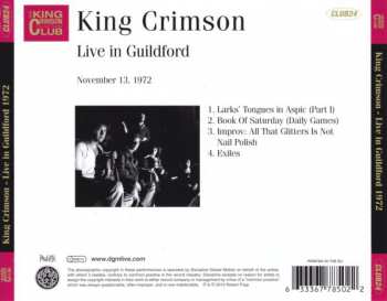 CD King Crimson: Live In Guildford (November 13, 1972)