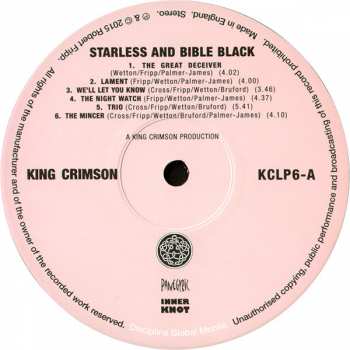 LP King Crimson: Starless And Bible Black