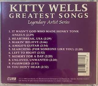 CD Kitty Wells: Greatest Songs