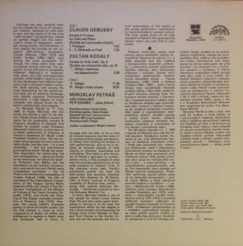 LP Claude Debussy: Sonata For Solo Cello, Op. 8 / Sonata In D Minor For Cello And Piano