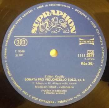 LP Claude Debussy: Sonata For Solo Cello, Op. 8 / Sonata In D Minor For Cello And Piano