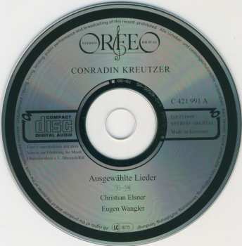 CD Konradin Kreutzer: Ausgewählte Lieder