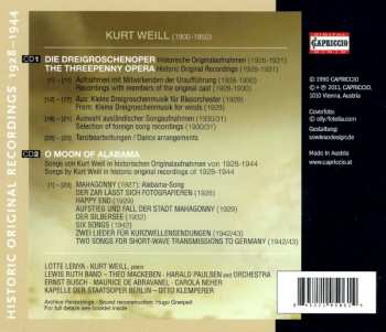 2CD Kurt Weill: Die Dreigroschenoper / The Threepenny Opera (Historic Original Recordings 1928-1944)