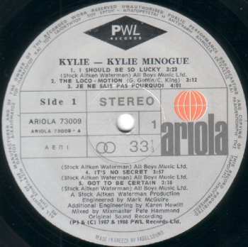 LP Kylie Minogue: Kylie