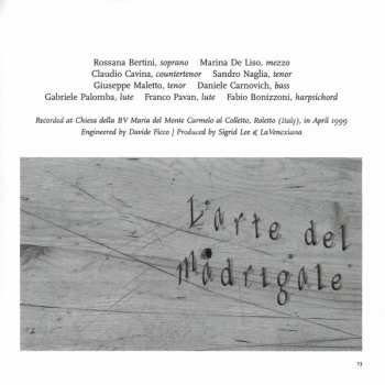 9CD/Caja La Venexiana: L'Arte De Madrigale LTD