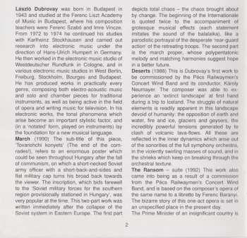 CD László Dubrovay: New Wind Music