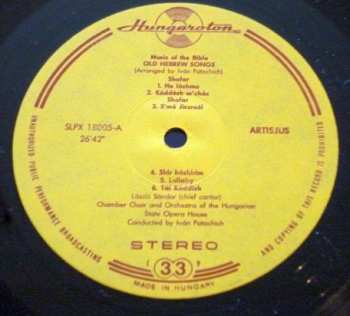 LP László Sándor: Music Of The Bible - Old Hebrew Songs