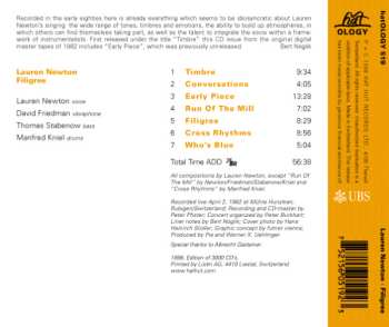 CD Lauren Newton: Filigree