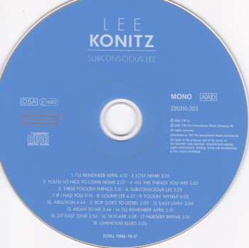 CD Lee Konitz: Subconscious Lee