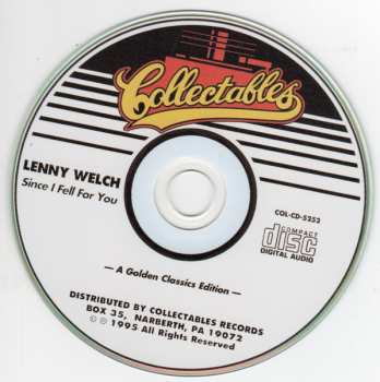 CD Lenny Welch: Since I Fell For You