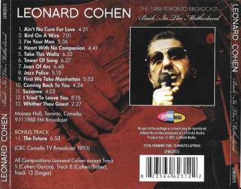 CD Leonard Cohen: Back In The Motherland (The 1988 Toronto Broadcast)