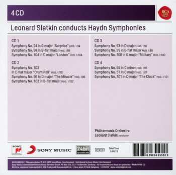 4CD/Caja Philharmonia Orchestra: Leonard Slatkin Conducts Haydn Symphonies (The 12 London Symphonies Incl. "Surprise" · "Miracle" · "Military" · "Drum Roll")