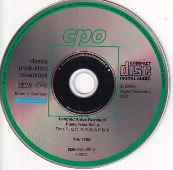 CD Leopold Koželuh: Piano Trios Vol. 4